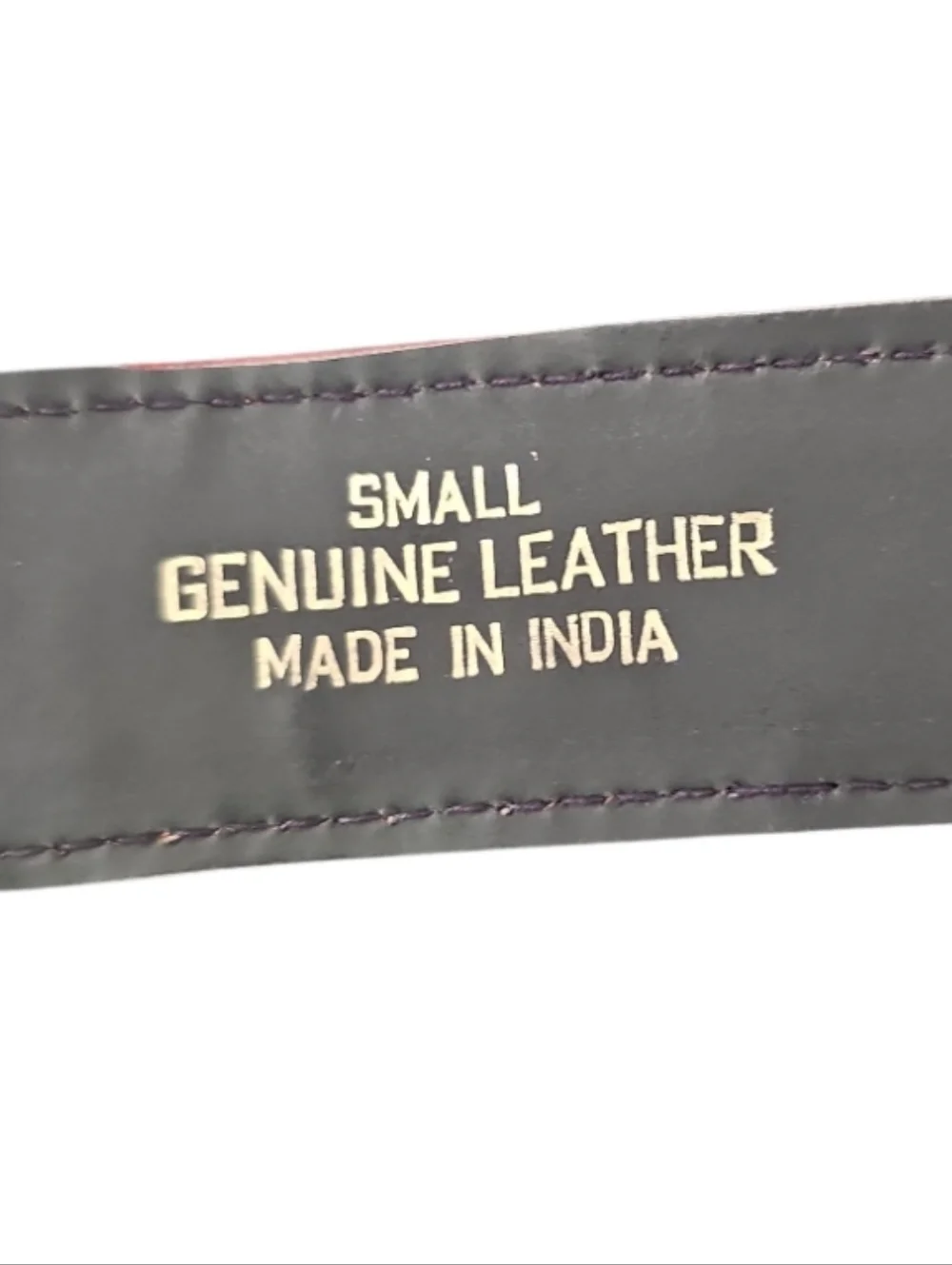 Elephant Print Genuine Leather Belt Small Boho Vintage India Artisan Unique Find